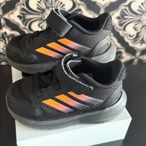 Adidas Kids Black and Orange Sneakers
